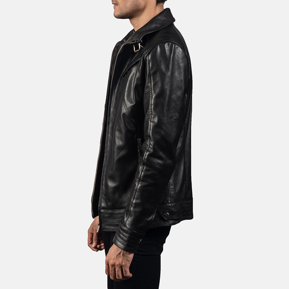 Legacy Black Leather Biker Jacket image 6