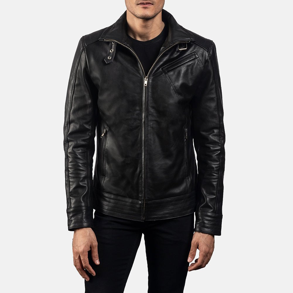 Legacy Black Leather Biker Jacket image 4
