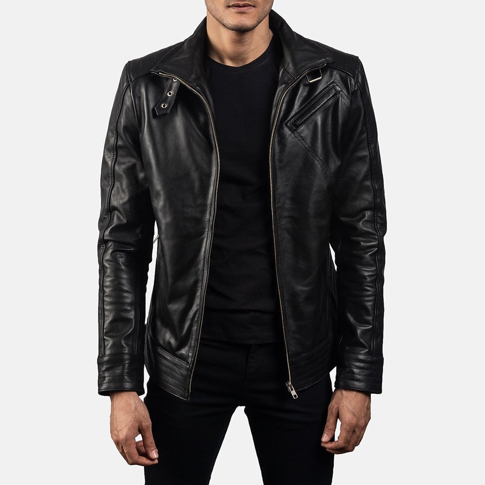 Legacy Black Leather Biker Jacket image 1